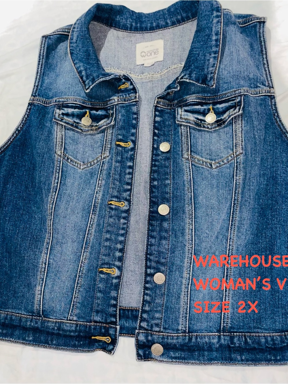a.n.a Dark Blue Denim Sleeveless Vest